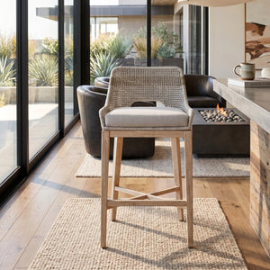   Taupe Stripe Rope Bar Stool | Oroa.com
