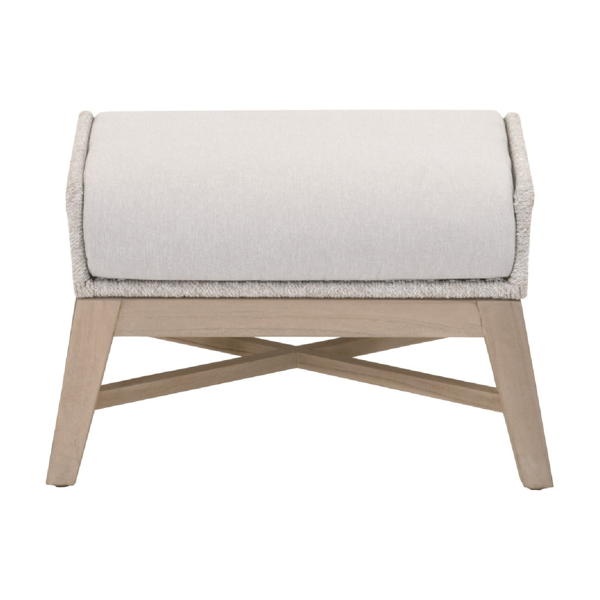   Taupe Rope Outdoor Footstool | Oroa.com