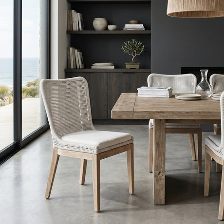  White Speckle Rope Dining Chairs (2) | Oroa.com