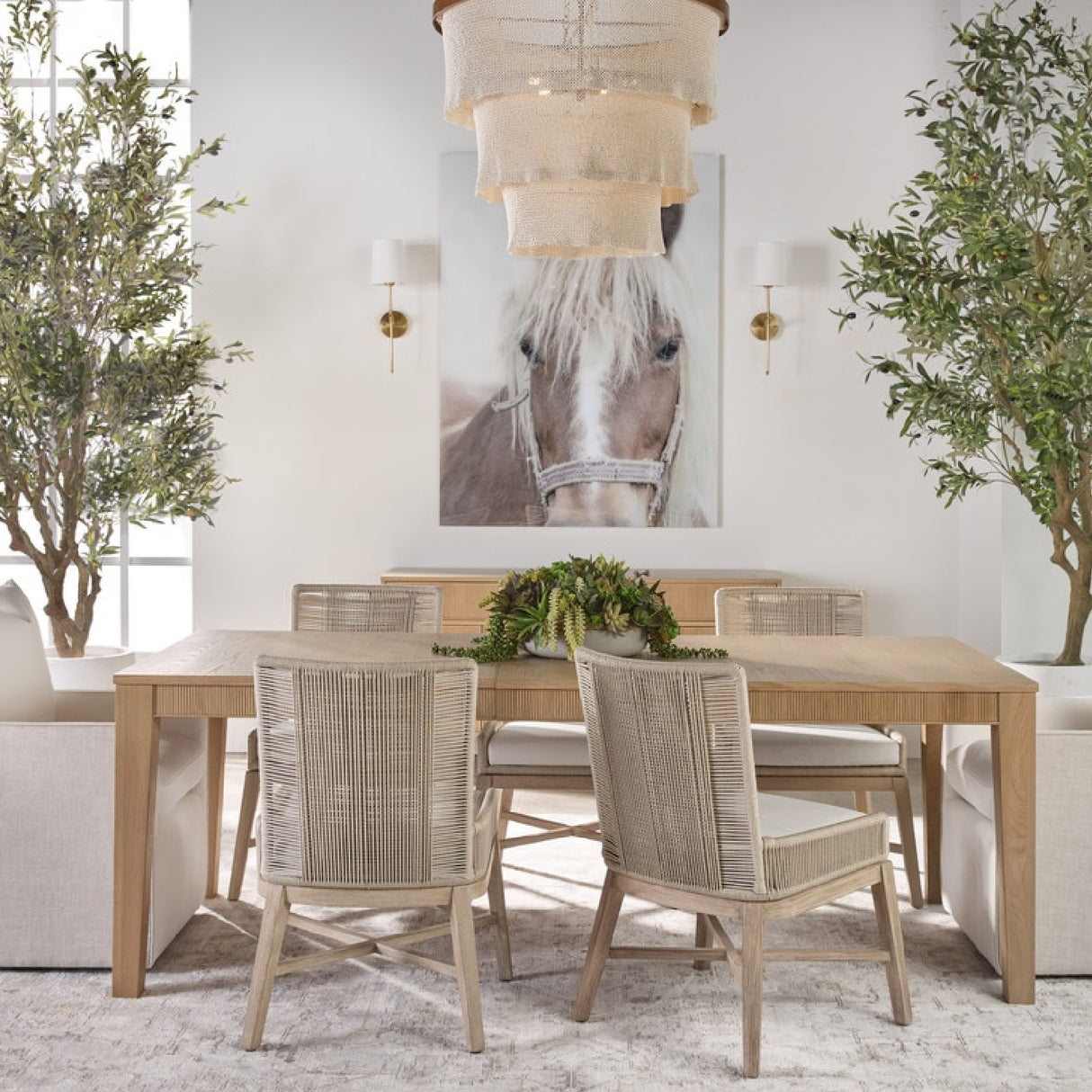   Beige Rope Dining Chairs (2) | Oroa.com