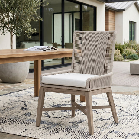   Beige Rope Outdoor Dining Chairs (2) | Oroa.com