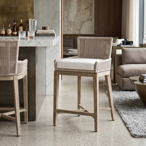   Beige Twist Rope Counter Stool | Oroa.com