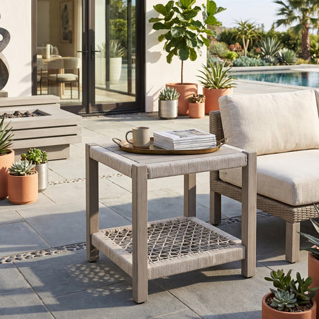   Teak Outdoor End Table | Oroa.com
