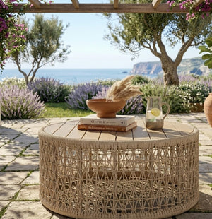   Beige Rope Outdoor Coffee Table | Oroa.com