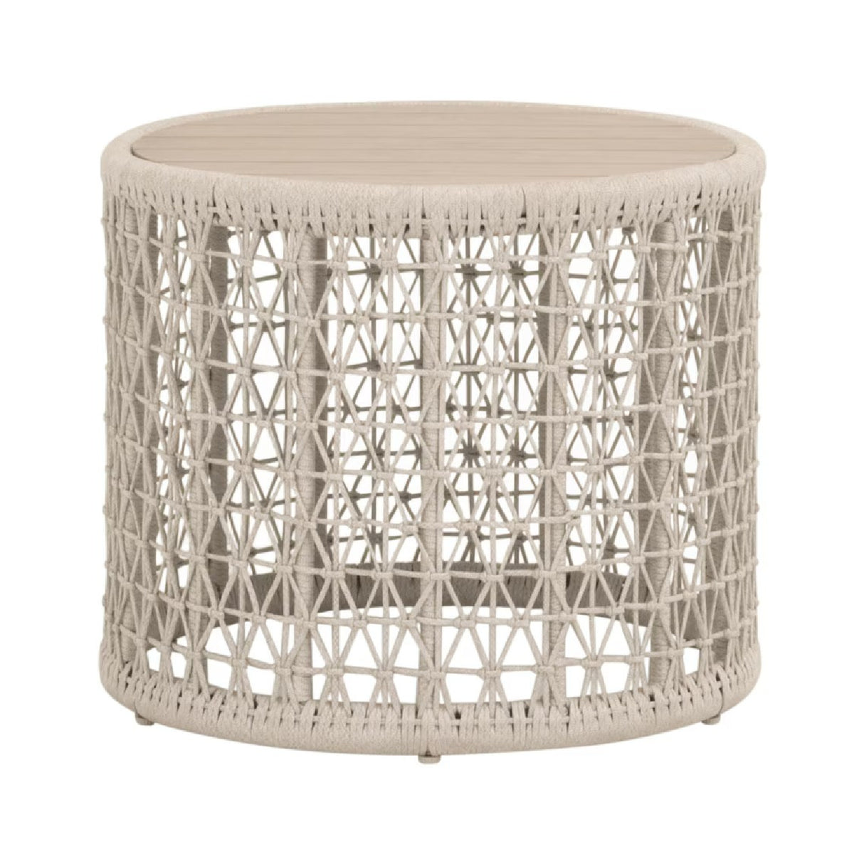   Beige Rope Outdoor End Table | Oroa.com