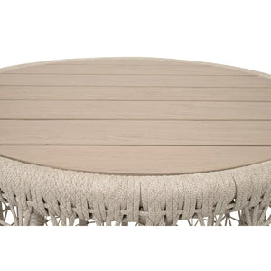   Beige Rope Outdoor End Table | Oroa.com