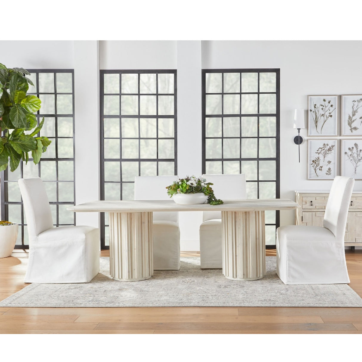   White Dining Chair Slipcovers (2) | Oroa.com