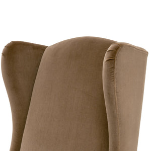   Brown Velvet High-Back Accent Chair | Oroa.com