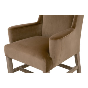   Brown Velvet High-Back Accent Chair | Oroa.com