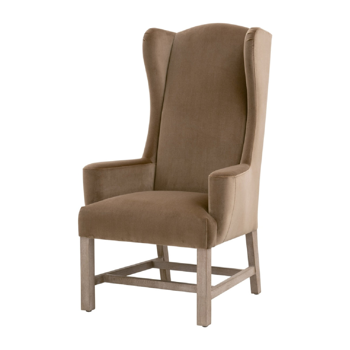   Brown Velvet High-Back Accent Chair | Oroa.com