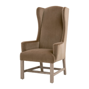   Brown Velvet High-Back Accent Chair | Oroa.com