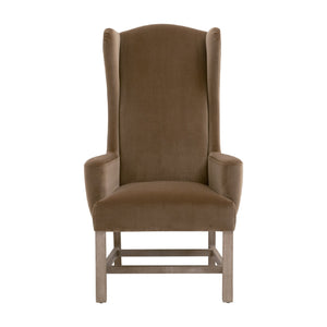   Brown Velvet High-Back Accent Chair | Oroa.com