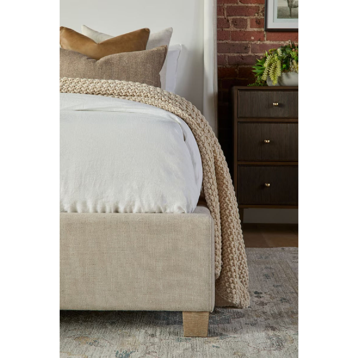   Beige Fabric Bed | Oroa.com