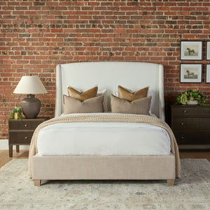   Beige Fabric Bed | Oroa.com