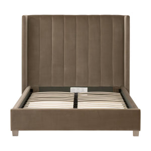   Modern European furniture - Velvet Channeled Queen Bed - www.oroa.com | Oroa.com