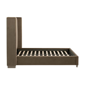  Modern European furniture - Velvet Channeled Queen Bed - www.oroa.com | Oroa.com