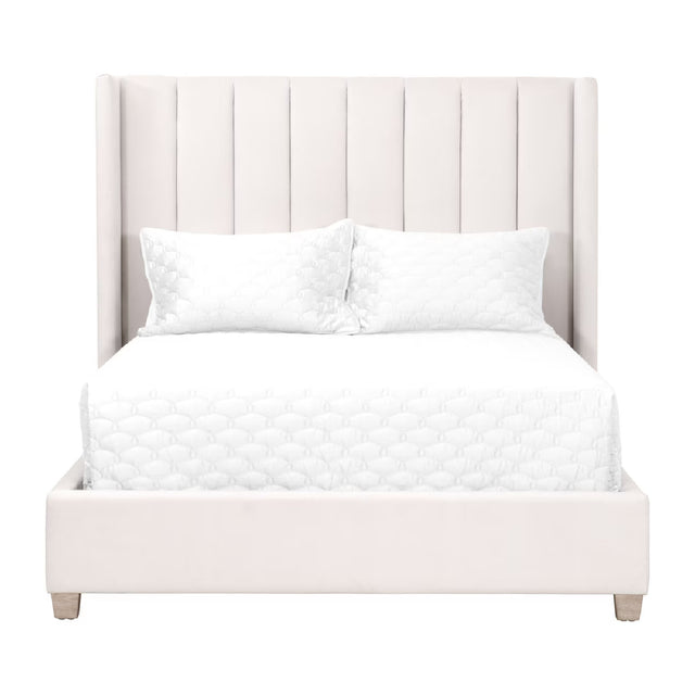 Modern European furniture - Velvet Channeled Queen Bed - www.oroa.com
