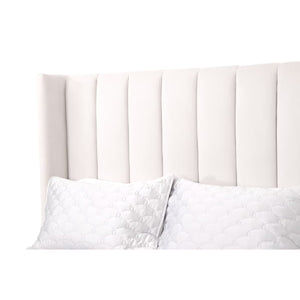   Modern European furniture - Velvet Channeled Queen Bed - www.oroa.com | Oroa.com