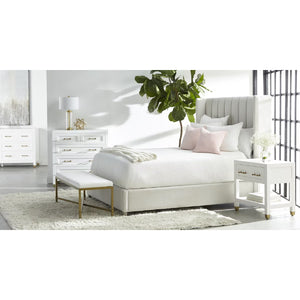   Cream Velvet California King Bed | Oroa.com