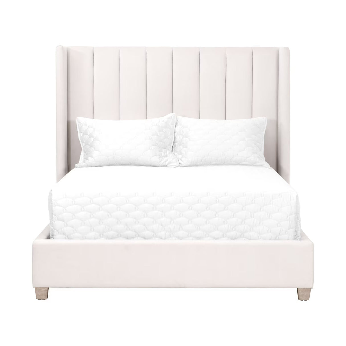  Cream Velvet California King Bed | Oroa.com