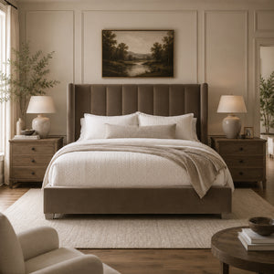   Channeled Velvet King Bed | Oroa.com