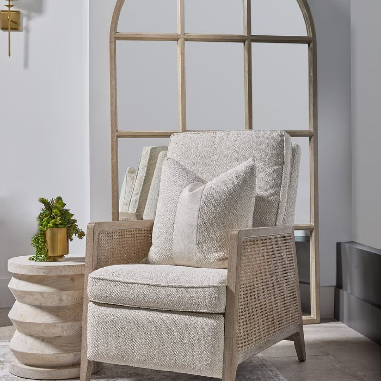   Cream Linen Stripe Pillows (2) | Oroa.com