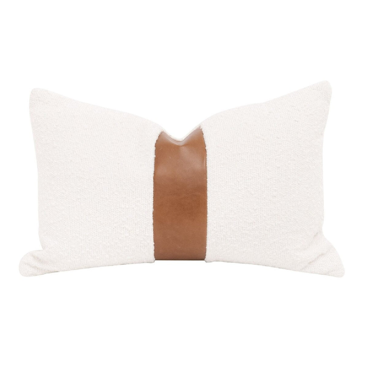   White Boucle Leather Lumbar Pillows (2) | Oroa.com