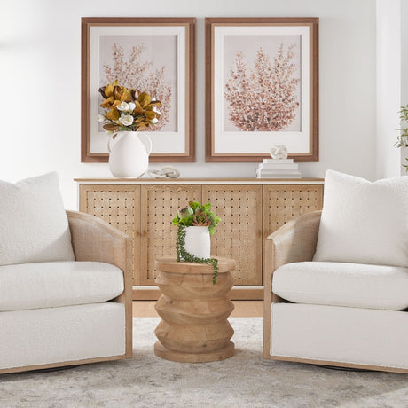   Pine Wood Cylindrical Accent Table | Oroa.com
