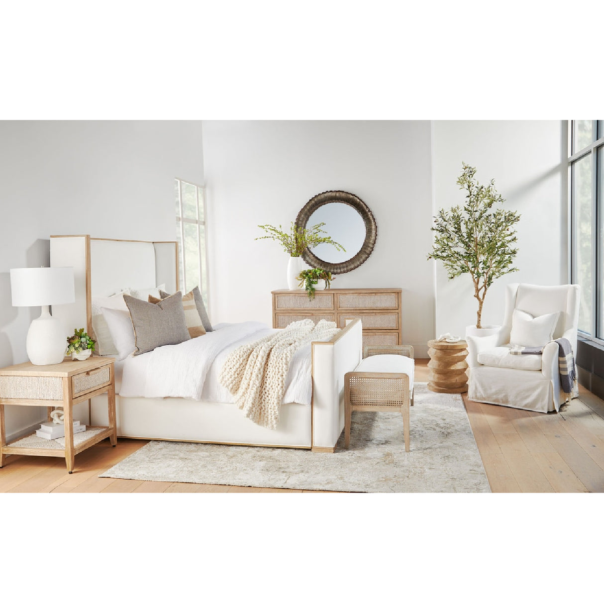   Pine Wood Cylindrical Accent Table | Oroa.com