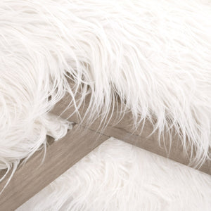   White Fur Ottoman | Oroa.com