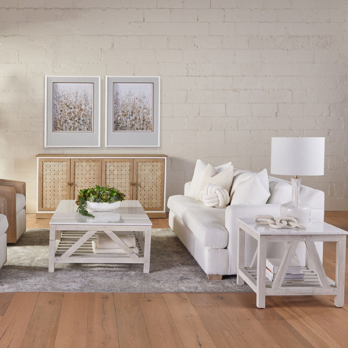  4-Door Woven Style Oak Sideboard | Oroa.com