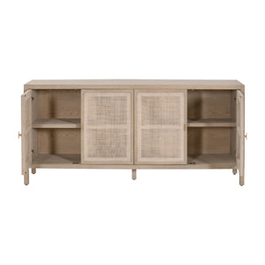   4-Door Gray Cane Media Sideboard | Oroa.com