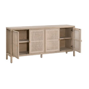   4-Door Gray Cane Media Sideboard | Oroa.com