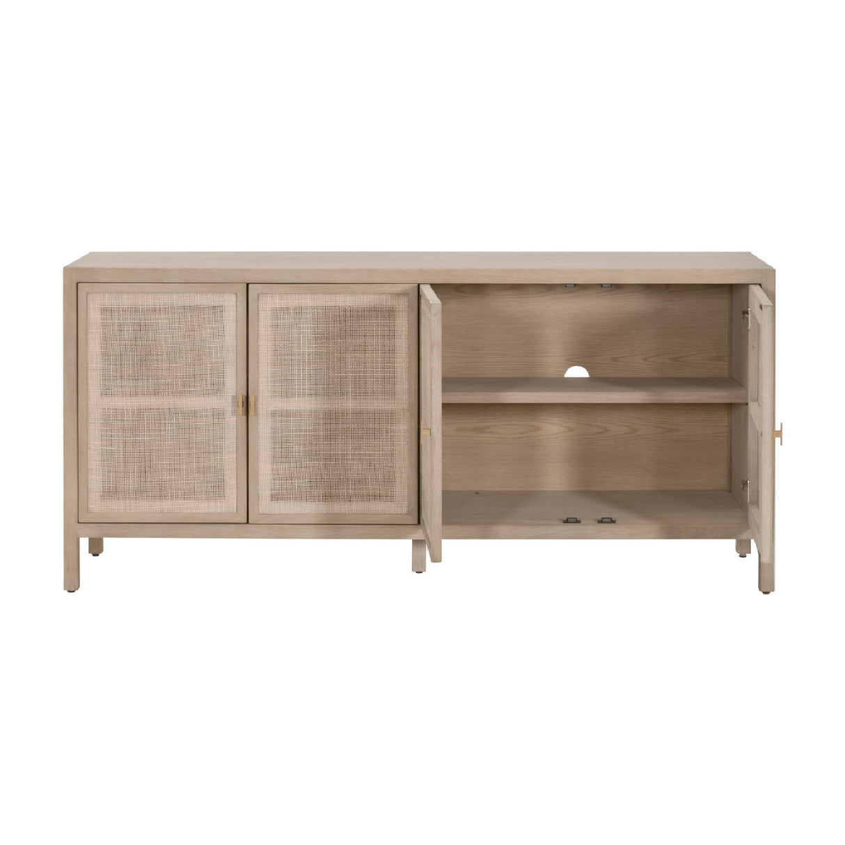   4-Door Gray Cane Media Sideboard | Oroa.com
