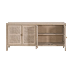   4-Door Gray Cane Media Sideboard | Oroa.com