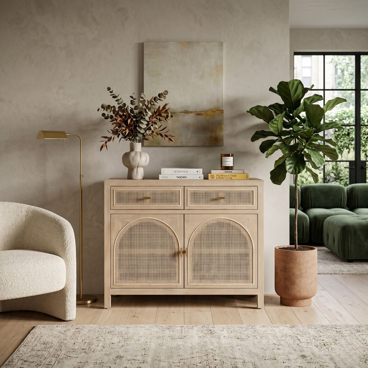   Smoked Gray Oak Media Cabinet | Oroa.com
