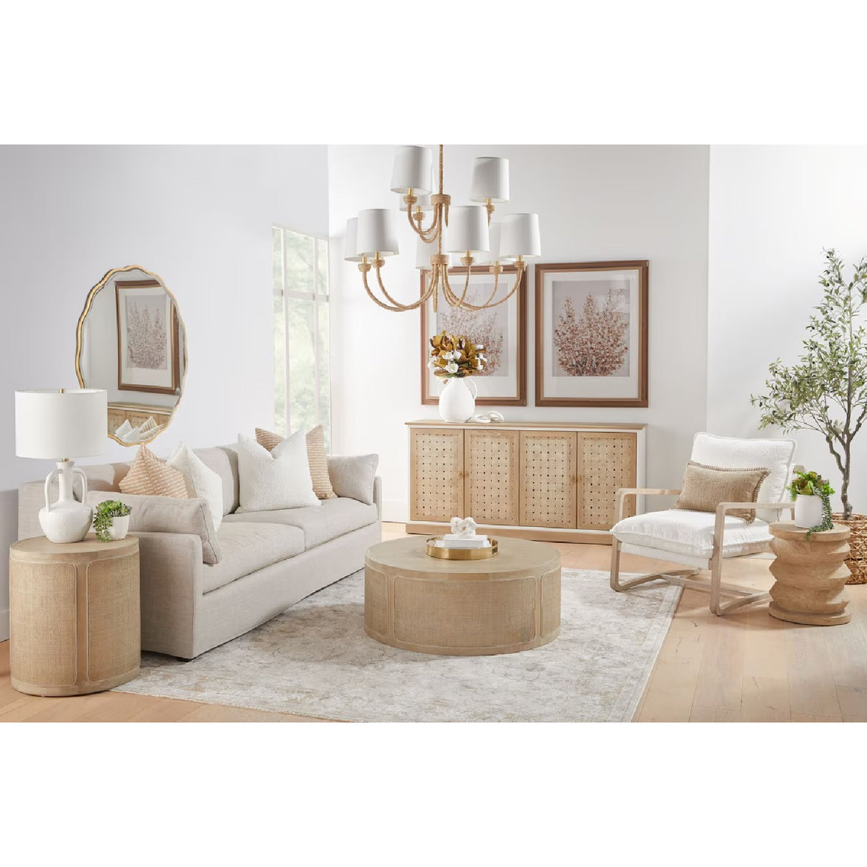   Gray Oak Cylindrical End Table | Oroa.com