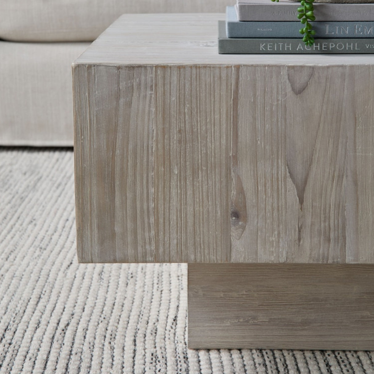   Whitewashed Pine Wood Coffee Table | Oroa.com