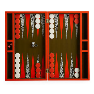 High-Gloss Backgammon Set | Jonathan Adler Leopard | Oroa.com
