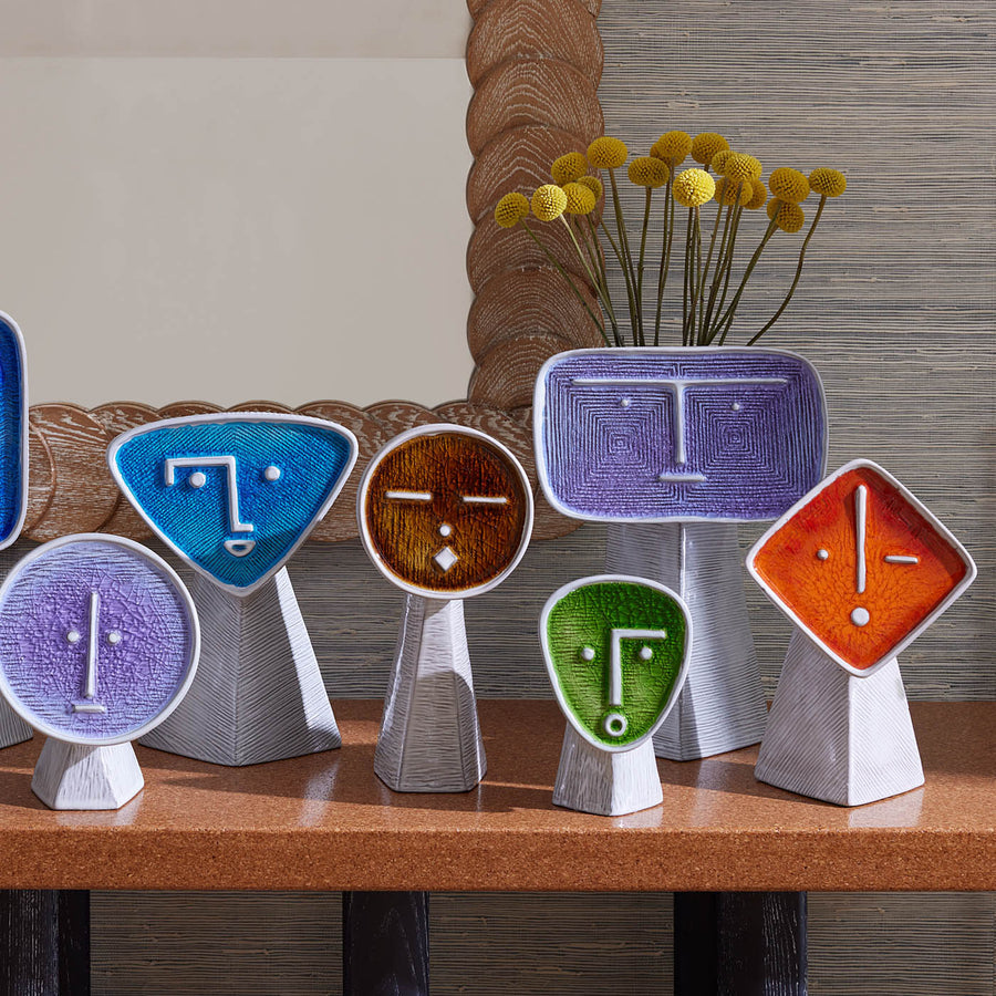 Green Glass Face Vase | Jonathan Adler Les Amis Le Surpris | Oroa.com