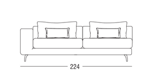 Angled Metal Leg Sofa | Marac Elvis | Oroa.com