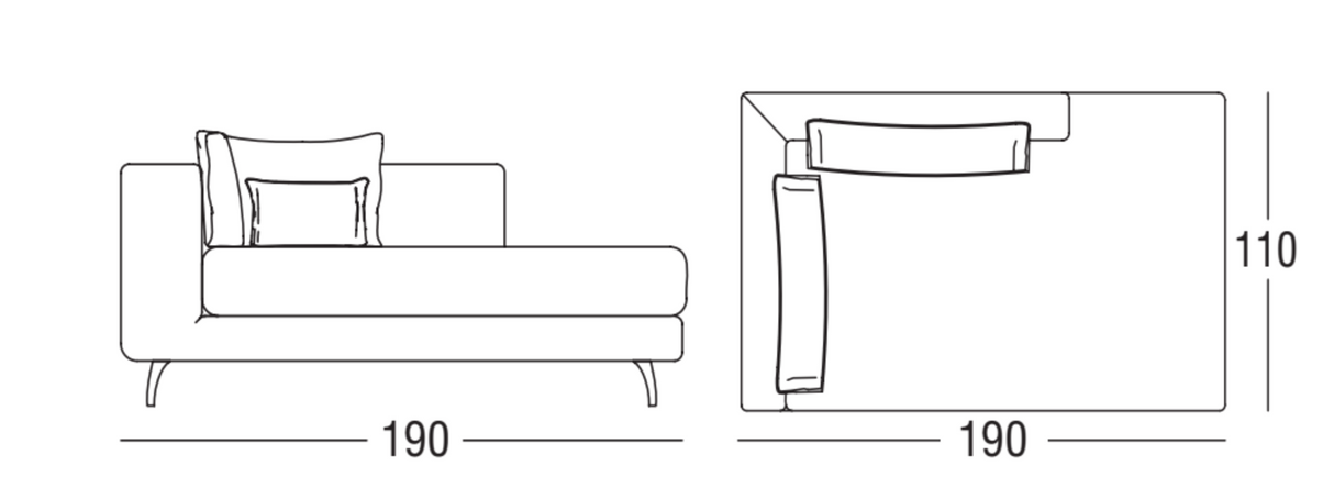 Angled Metal Leg Sofa | Marac Elvis | Oroa.com