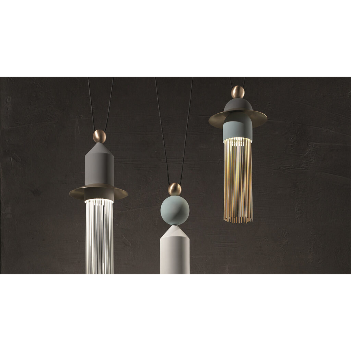 3-Light Glass Hanging Lamp S | Masiero Nappe | Oroa.com