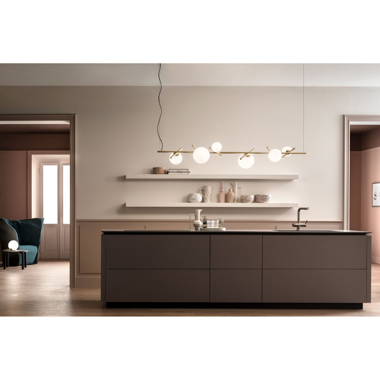 6-Glass Orbs Hanging Lamp | Masiero Posy | Oroa.com