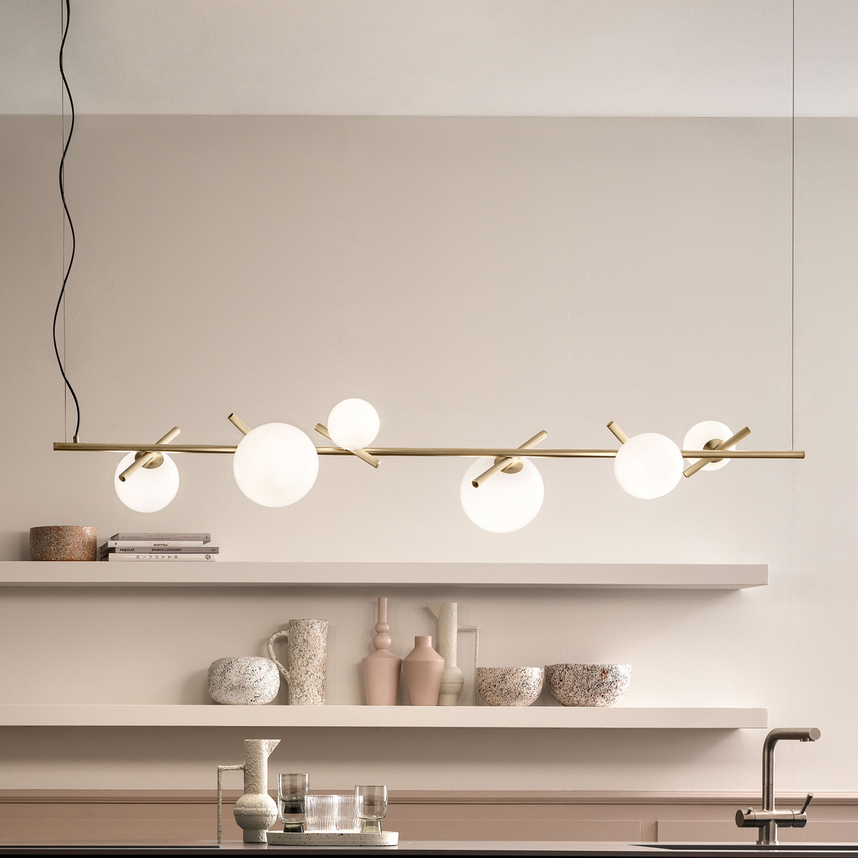 6-Glass Orbs Hanging Lamp | Masiero Posy | Oroa.com