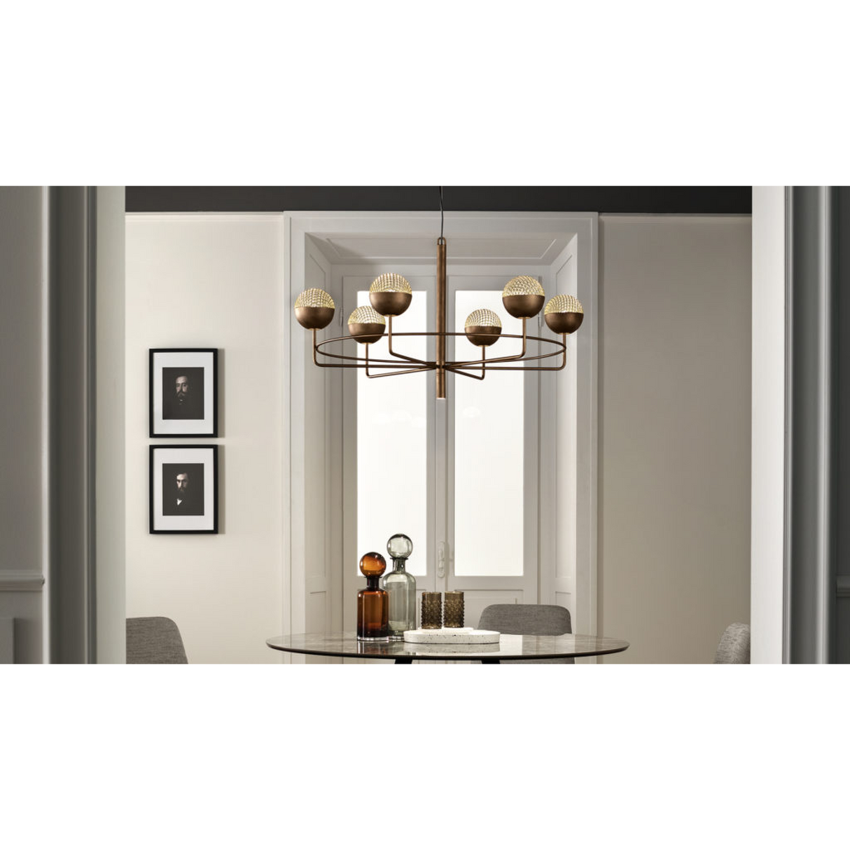 Round Metal Mesh Chandelier | Masiero Iglù