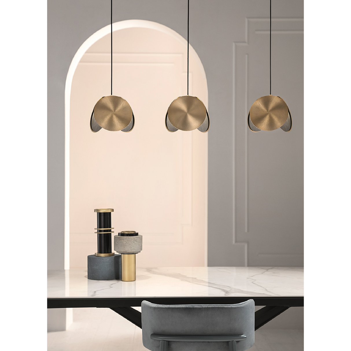 Painted Metal Discs Hanging Lamp | Masiero Timeo