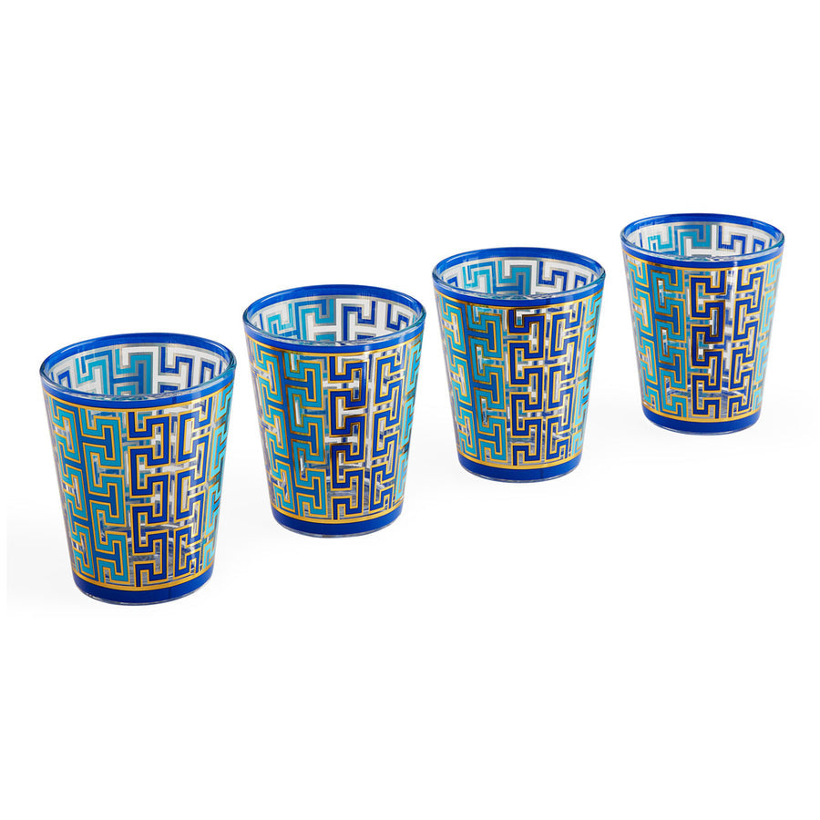 Blue Patterned Glassware Set (4) | Jonathan Adler Madrid | Oroa.com