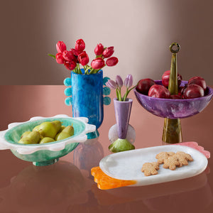 Marbleized Green Ripple Bowl | Jonathan Adler Mustique | Oroa.com