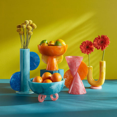 Turquoise Marbleized Disc Bowl | Jonathan Adler Mustique | Oroa.com